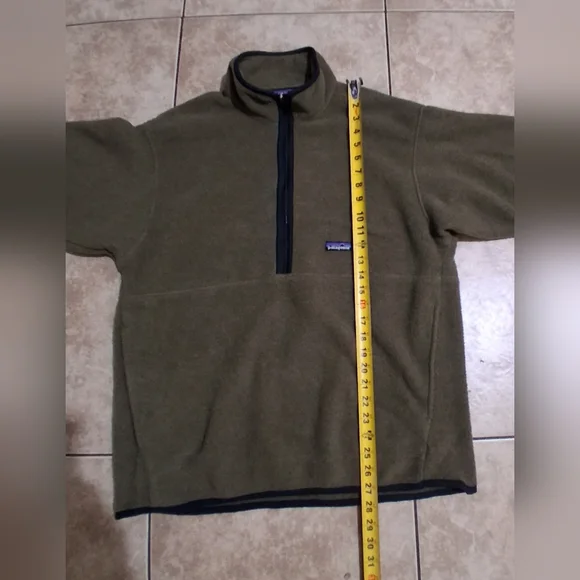 Patagonia Synchilla Olive Green Fleece Pullover Sz.L - Picture 3 of 8